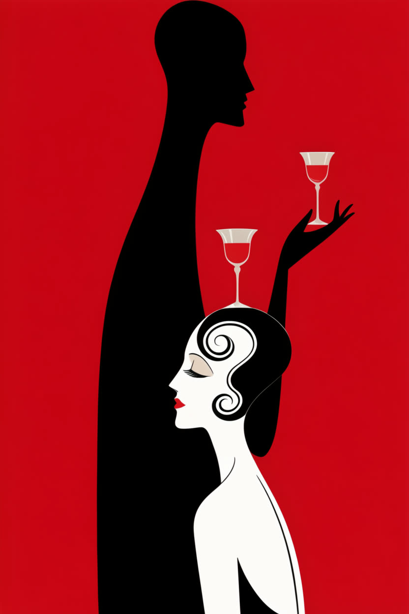 Print graphic: deco silhouette: AI-generated image from Apparel graphics