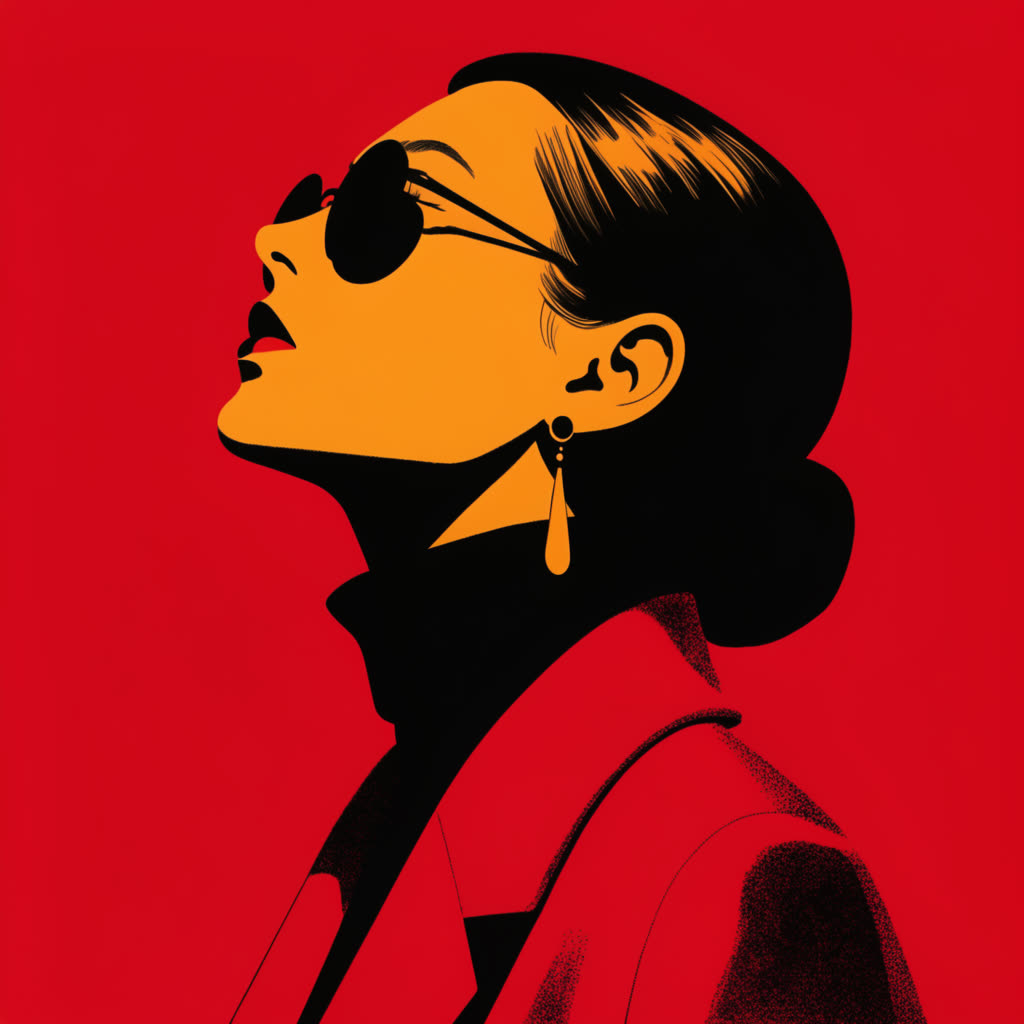 Print graphic: red profile: AI-generated image from Apparel graphics