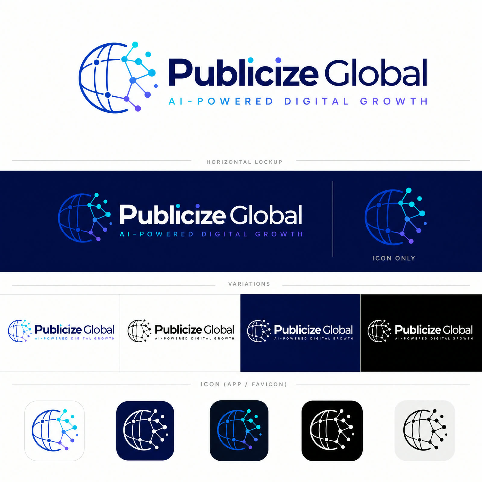 Publicize Global: identity sheet: AI-generated image from Publicize Global