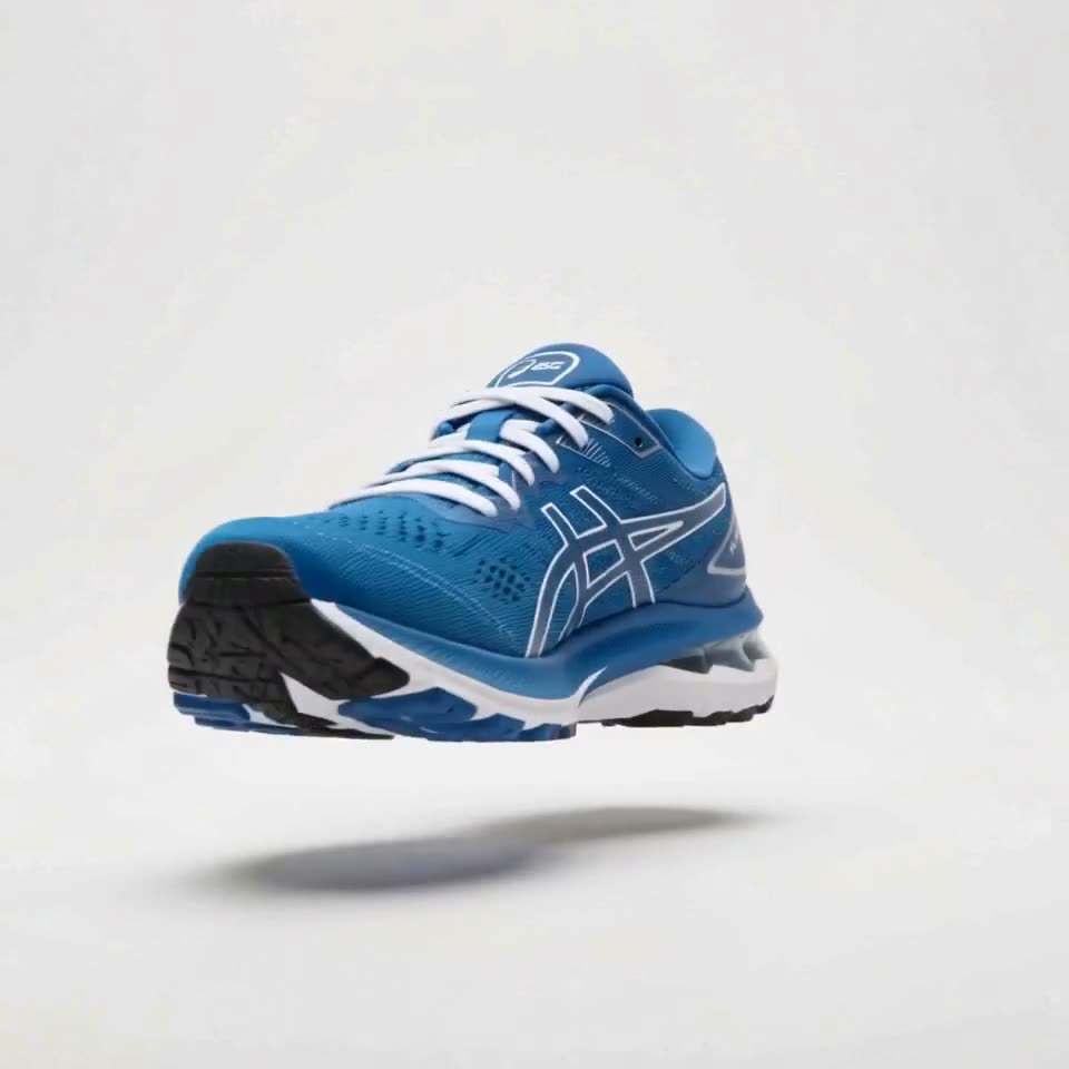 AI-generated product film still of a shoe mid-spin